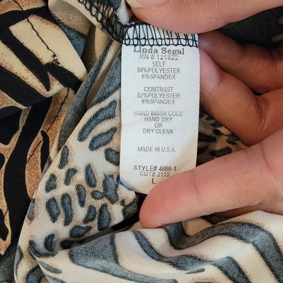 VTG Y2K Linda Segal Babydoll Top Sz L Animal Print Whimsigoth Fairy Grunge Boho - Picture 12 of 13